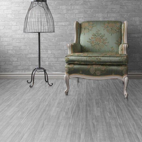 Perfection Floor Tile Classic Plank Wood Luxury Vinyl Tiles - 5mm Thick (20" x 20") with South Shore Oak Wood Pattern Shown in the Context of a Living Room