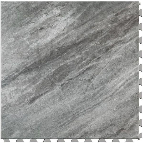 Perfection Floor Tile Marble Luxury Vinyl Tiles - 5mm Thick (20" x 20") with Border Opal Pattern Shown From the Top
