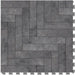 Perfection Floor Tile Mosaic Luxury Vinyl Tiles - 5mm Thick (20" x 20") with Black Chevron Pattern Shown From the Top