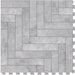 Perfection Floor Tile Mosaic Luxury Vinyl Tiles - 5mm Thick (20" x 20") with Gray Chevron Pattern Shown From the Top
