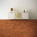 Perfection Floor Tile Mosaic Luxury Vinyl Tiles - 5mm Thick (20" x 20") with Red Brick Pattern Being Used in a Living Room