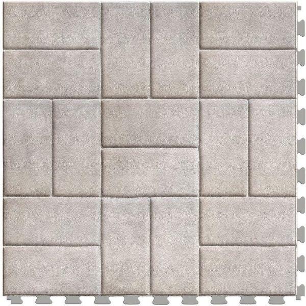 Perfection Floor Tile Mosaic Luxury Vinyl Tiles - 5mm Thick (20" x 20") with White Brick Pattern Shown From the Top