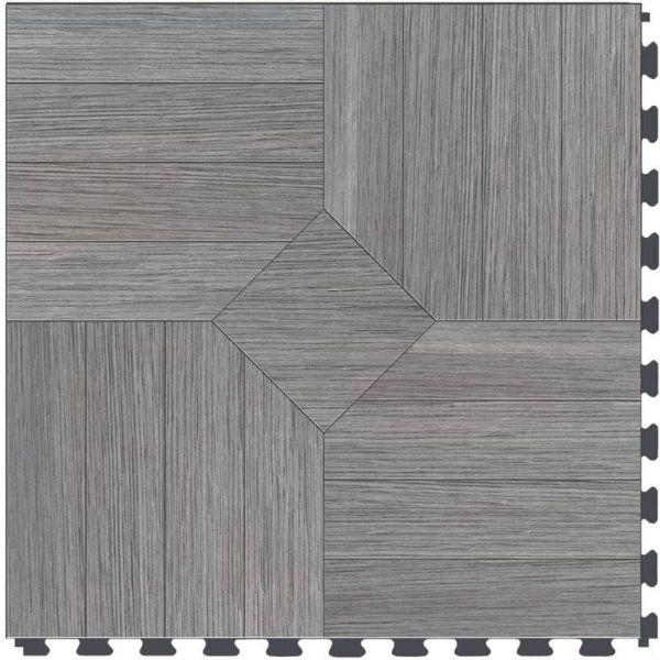Perfection Floor Tile Parquet Luxury Vinyl Tiles - 5mm Thick (20" x 20") with Driftwood Pattern Shown From the Top