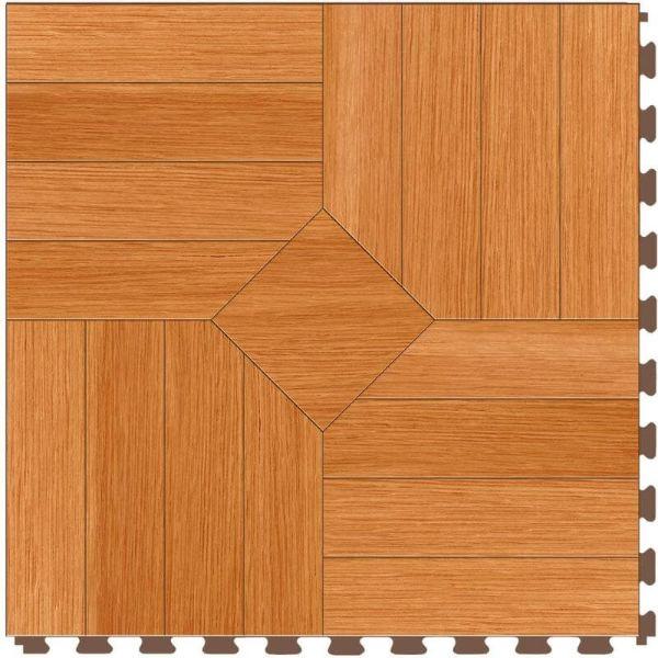 Perfection Floor Tile Parquet Luxury Vinyl Tiles - 5mm Thick (20" x 20") with Maple Wood Pattern Shown From the Top