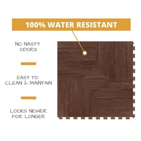 Perfection Floor Tile Parquet Luxury Vinyl Tiles 100% water resistant to prevent nasty odors, easy to clean and maintain, and looking newer for longer