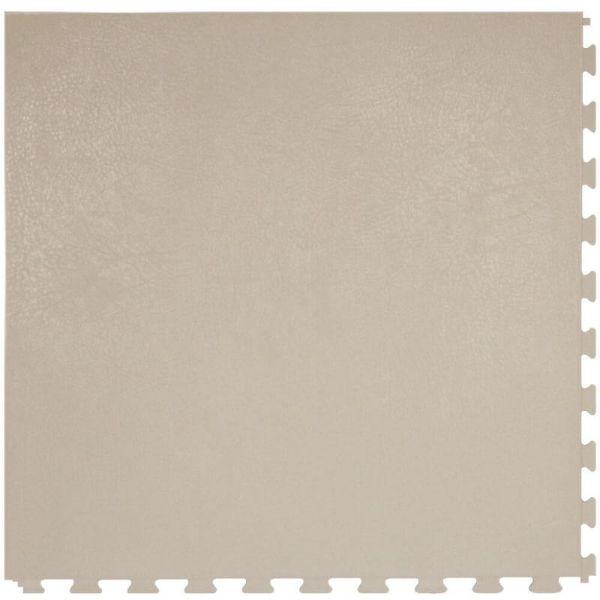 Perfection Floor Tile Rawhide Leather Vinyl Tiles - 5mm Thick (20" x 20") in Buckskin Gray Color Shown From the Top