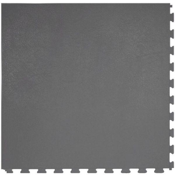 Perfection Floor Tile Rawhide Leather Vinyl Tiles - 5mm Thick (20" x 20") in Gray Rhino Color Shown From the Top