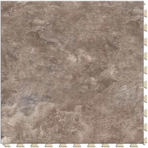 Perfection Floor Tile Slate Stone Luxury Vinyl Tiles - 5mm Thick (20" x 20") with Slate Stone Pattern Shown From the Top