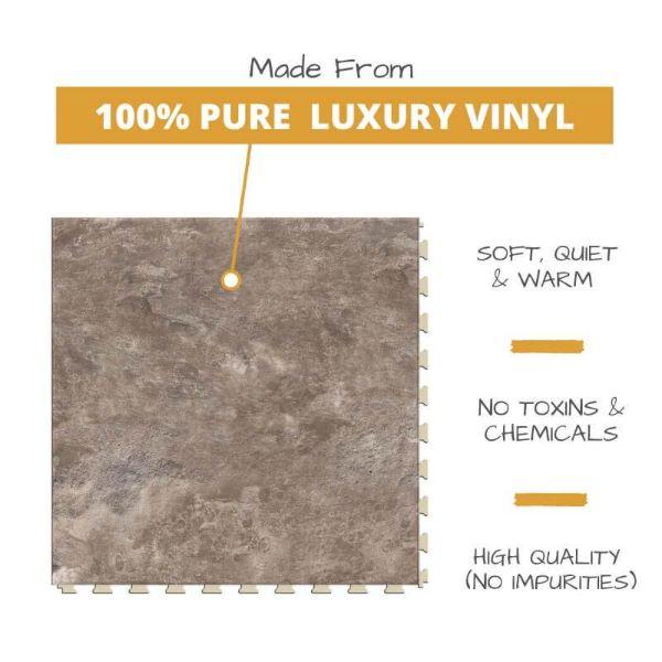 Perfection Floor Tile Slate Stone Luxury Vinyl Tiles is 5MM Thick To Ensure Maximum Softness and Durability