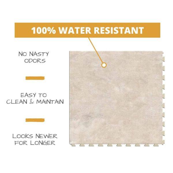Perfection Floor Tile Slate Stone Luxury Vinyl Tiles 100% water resistant to prevent nasty odors, easy to clean and maintain, and looking newer for longer