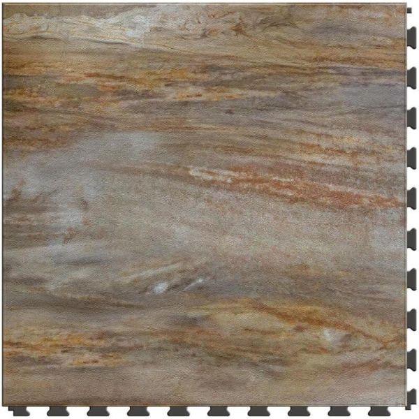 Perfection Floor Tile Natural Creek Stone Luxury Vinyl Tiles - 5mm Thick (20" x 20") with Petrified Wood Stone Pattern Shown From the Top