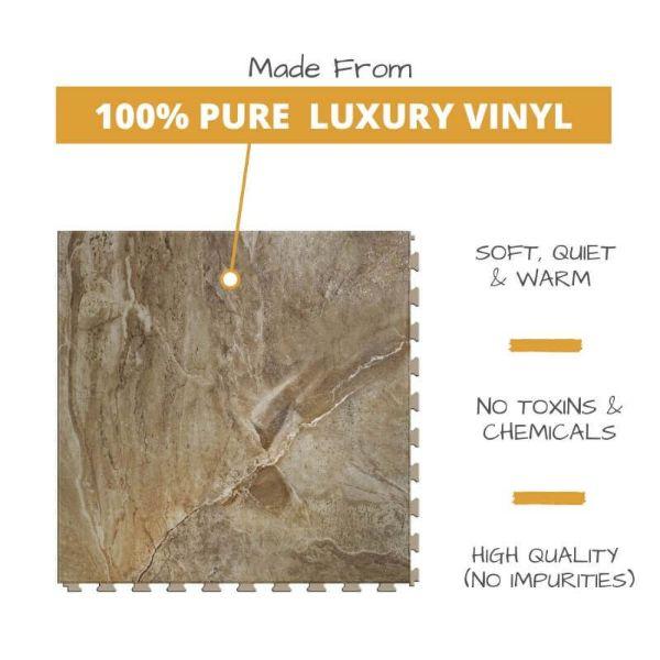Perfection Floor Tile Natural Creek Stone Luxury Vinyl Tiles is 5MM Thick To Ensure Maximum Softness and Durability