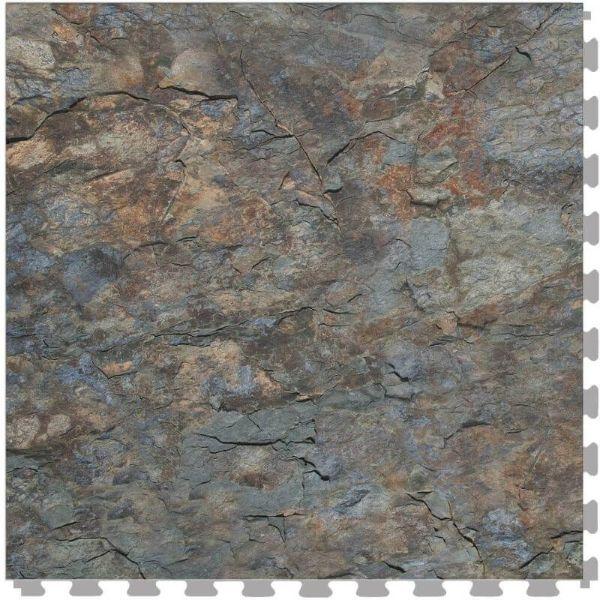 Perfection Floor Tile Natural Creek Stone Luxury Vinyl Tiles - 5mm Thick (20" x 20") with Southern Shale Pattern Shown From the Top