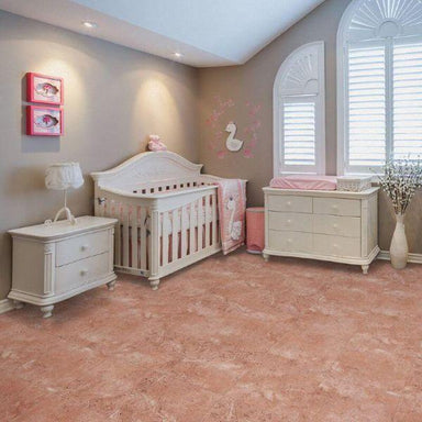 Perfection Floor Tile Tivoli Stone Luxury Vinyl Tiles - 5mm Thick (20" x 20") with Rose Tivoli Pattern Being Used in a Children's Room