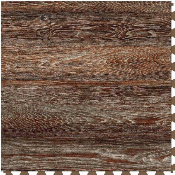 Perfection Floor Tile Vintage Wood Luxury Vinyl Tiles - 5mm Thick (20" x 20") with Rusty Oak Pattern Shown From the Top