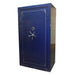 Sun Welding C4028T Cavalry Gun Safe in Gloss Blue with Doors Closed, Viewed from the Front with 5-Spoke Handles