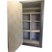 Sun Welding P4028T Pony Express Series Fireproof Gun Safe in Matte Gray with Doors Opened, Revealing Interior Shelving