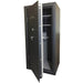 Sun Welding RS30 Renegade Series Fireproof Gun Safe in Matte Gray with Doors Slightly Opened Showing Thick Door Bolts.