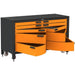 Swivel Storage Solutions MAX 60 Series 60-inch 10 Drawer Rolling Cabinet Front Left View with All the Drawers Opened