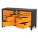 Swivel Storage Solutions MAX 60 Series 60-inch 10 Drawer Rolling Cabinet Front Right View with All the Drawers Opened