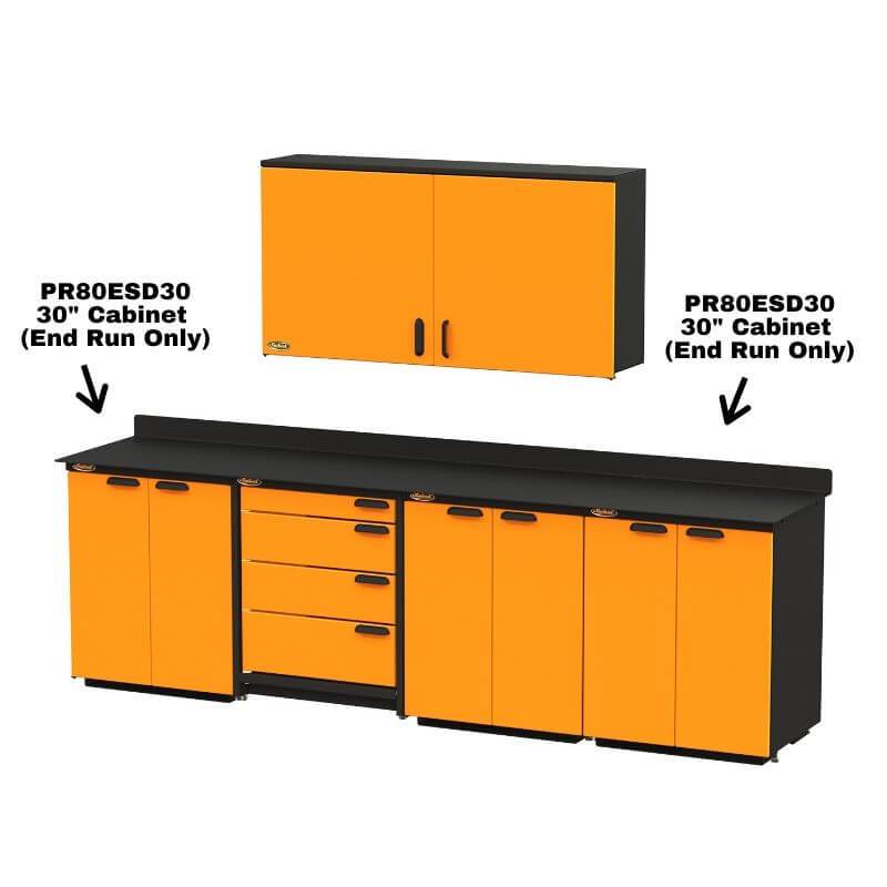 Swivel Storage Solutions PRO 80 Modular Series 30" Wide Cabinet with 2 Adjustable Shelves & Mounting Brackets (End Run Use Only) Shown When Installed With Other PRO 80 Units