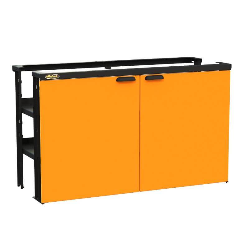 Swivel Storage Solutions PRO 80 Modular Series 60" Wide Cabinet with 2 Adjustable Shelves & Mounting Brackets (Base Unit Required) Front Left View with Cabinets Closed