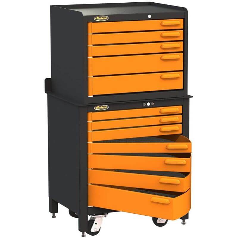 Swivel Storage Solutions PRO 30 Series 7 Drawer Rolling Workbench Paired with the Pro 22 Tool Storage Unit