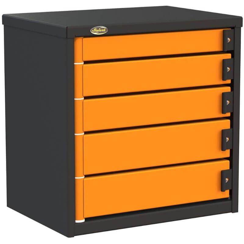 Swivel Storage Solutions PRO 32 Series 24" Service Body/Van Tool Box With 5 Drawers and Front Left View with Drawers Closed