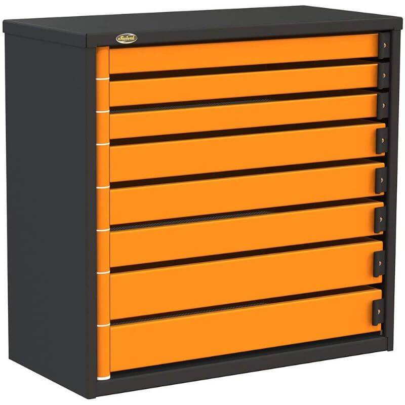 Swivel Storage Solutions PRO 36 Series 36" Service Body/Van Tool Box With 8 Drawers Front Left View with Drawers Closed