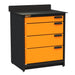 Swivel Storage Solutions PRO 80 Modular Series 4-Drawer Stationary Storage Unit From the Front Left View with Drawers Closed