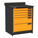 Swivel Storage Solutions PRO 80 Modular Series 6-Drawer Stationary Base Storage Unit From the Front Left View with Drawers Closed