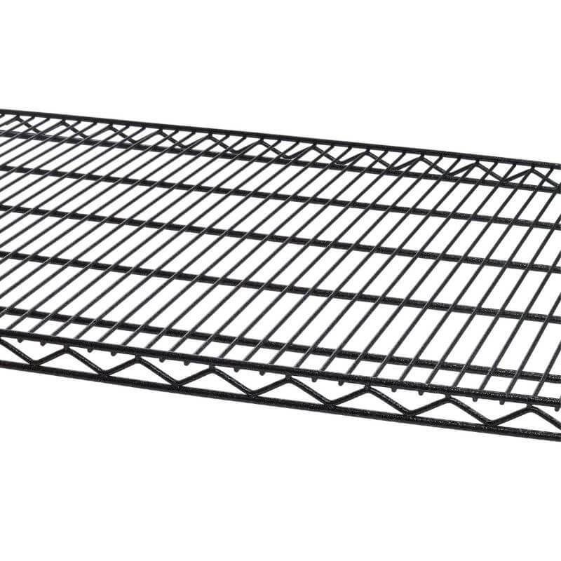 Trinity TBFPBA-0926 (48x24x72) PRO 5-Tier Wire Shelving in Black Anthracite Close-Up of Shelves