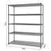 Trinity TBFPBA-0928 (60x24x72) PRO 5-Tier Wire Shelving in Black Anthracite Color Close-Up of Shelf connections and how shelf can be vertically adjusted by 1-inch increments.