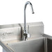 Trinity THA-0307 Basics Stainless Steel Utility Sink w/ Faucet Close Up of the Faucet.