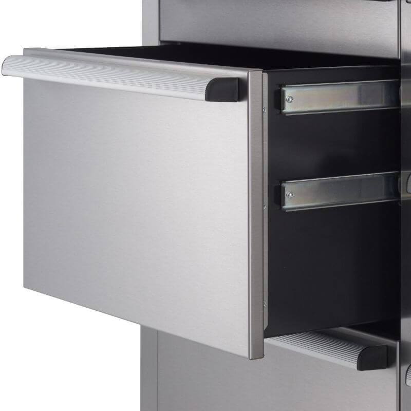 Trinity TLSF-7210 (72x19) PRO Stainless Steel Rolling Workbench Close-Up of Drawers.