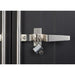 Trinity TSNPBK-0615 (4-Piece) PRO Garage Cabinet Set in Black Close Up Centralized Horizontal Locks with Padlock.
