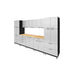 Hercke HC-Kit 1-S73 (24”D x 150”W x 84”H) Double Work Center Garage Cabinet System in powder coat finish shown in side view.