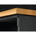 Hercke HC-Kit 2-S73 (24”D x 210”W x 84”H) Locker Wall Work Center Cabinet System in powder coat finish closeup of 1.25" Maple wood worktops.