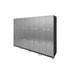 Hercke HC-Kit 7-S72 (24”D x 120”W x 84”H) Locker Wall Garage Cabinet System in stainless steel finish shown in side view.