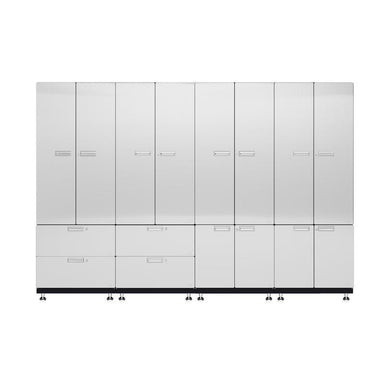 Hercke HC-Kit 7-S73 (24”D x 120”W x 84”H) Locker Wall Garage Cabinet System in powder coat finish shown in front view.