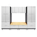 Hercke HC-Kit 9-S73 (24”D x 120”W x 84”H) Storage Bench Garage Cabinet System in powder coat finish shown in front view.