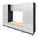 Hercke HC-Kit 9-S73 (24”D x 120”W x 84”H) Storage Bench Garage Cabinet System in powder coat finish shown in side view.