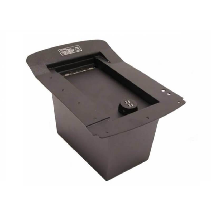 Locker Down LD2003 vehicle console safe for Chevrolet 2003-2007 and GMC 2003-2007 viewed from top.