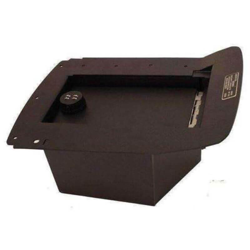 Locker Down LD2003 vehicle console safe for Chevrolet 2003-2007 and GMC 2003-2011 viewed from the left-horizontal.