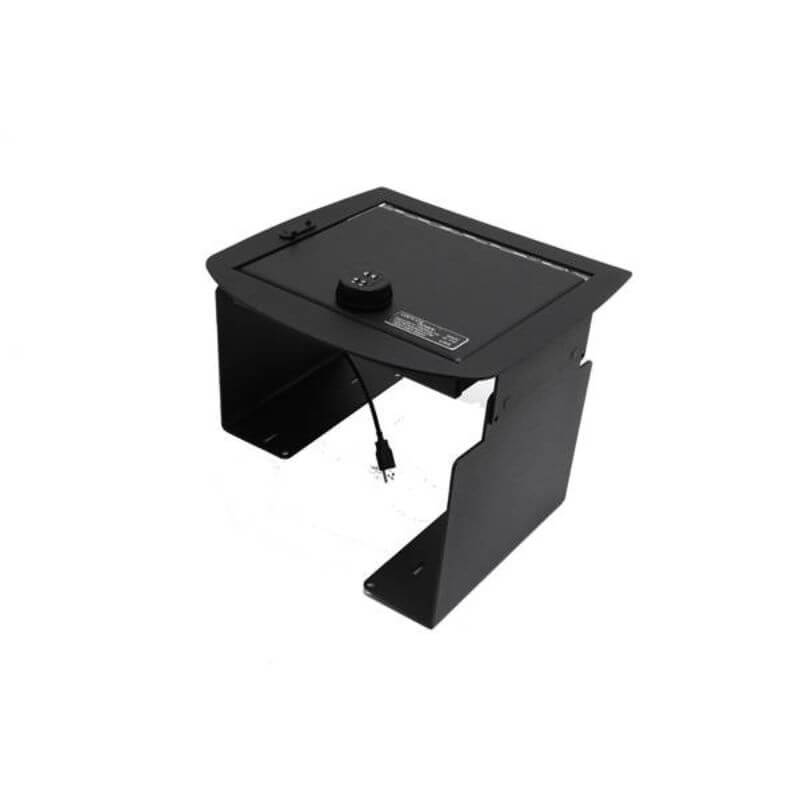 Locker Down LD2011E vehicle console safe for Chevrolet 2007-2014 and GMC 2007-2016 viewed from top to bottom.
