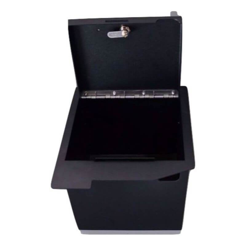 Locker Down LD2013 vehicle console safe for Toyota Sequoia and Tundra 2008-2013 viewed from top with open lid.