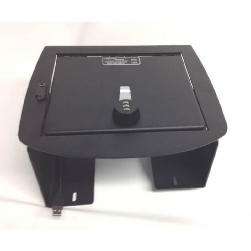 Locker Down LD2019EX vehicle console safe for Chevrolet Avalanche 2007-2013 viewed from top.