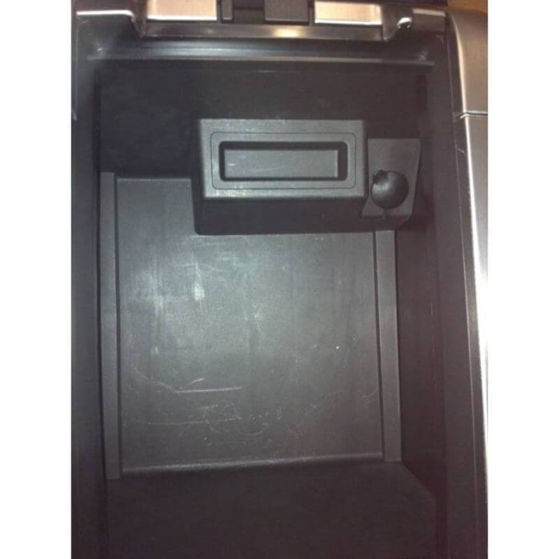Locker Down LD2026 vehicle console safe for Ford	F-150 2009-2012 viewed from top with open lid.