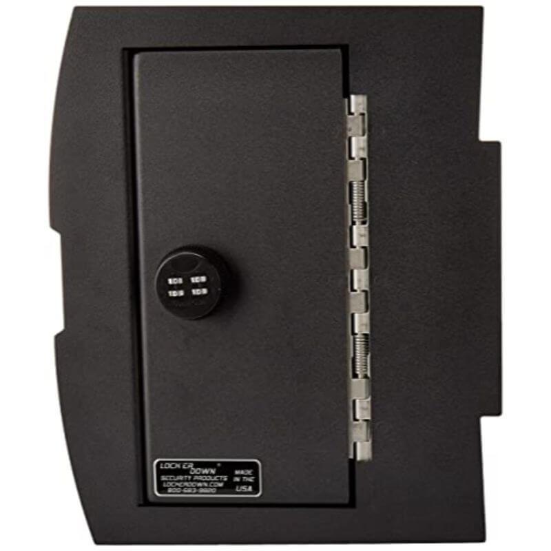 Locker Down LD2028 vehicle console safe for Dodge Ram 2009-2018 viewed from the top cover.
