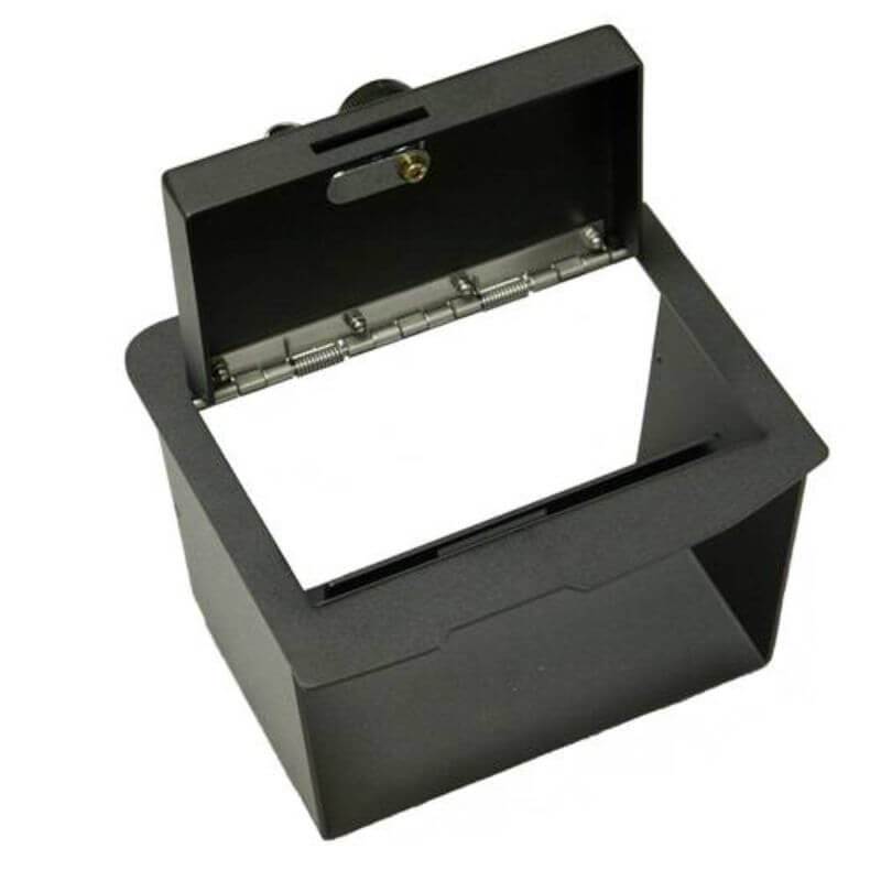 Locker Down LD2028CD vehicle console safe for Dodge Ram 2013-2019 viewed from the top with the open cover.